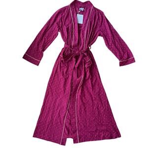 Pajamagram Polka Dot Long Robe Hot Pink Size S Barbie Comfy Cozy Loungewear